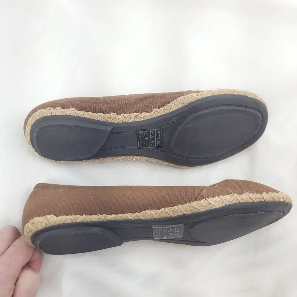 Gomax Womens Sienna-14 Brown Round Toe Slip On Flat Heel Espadrille Shoes Size 9
